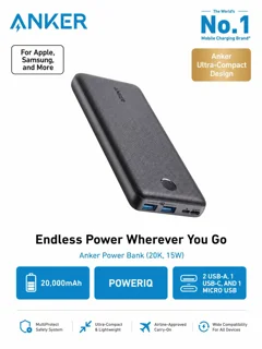 پاوربانک انکر 325 ظرفیت 20000 میلیآمپر 15 وات اصلی